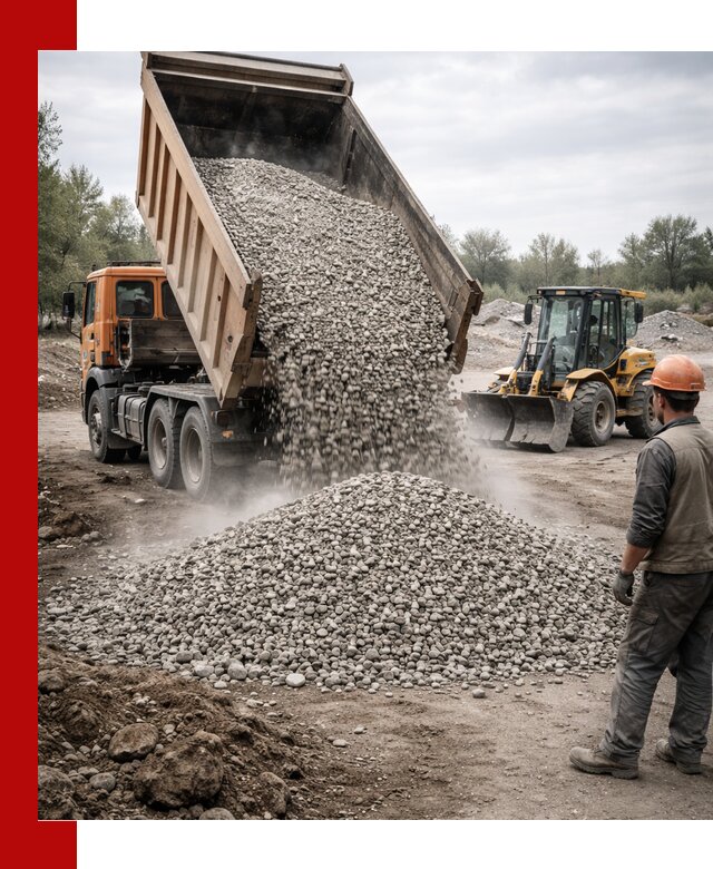 Доставка щебня в Нерюнгри крупными и мелкими фракциями