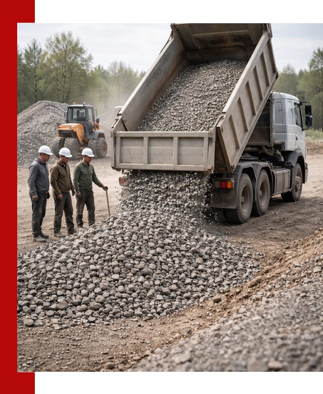 Доставка гравийного щебня фракции 70-120 в Нерюнгри