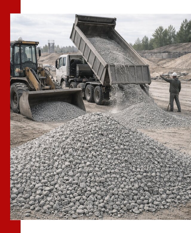 Доставка известнякового щебня фр. 5–20 в Нерюнгри