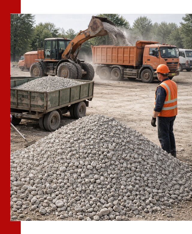 Доставка известнякового щебня фракция 20–40 в Нерюнгри