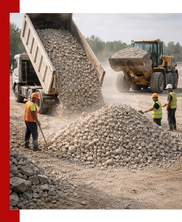Доставка известнякового щебня фр. 40-70 в Нерюнгри