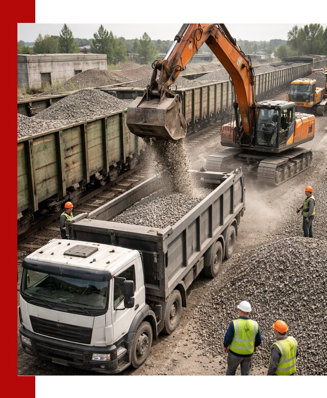 Железнодорожный щебень фракция 25–60 для поставок в Нерюнгри