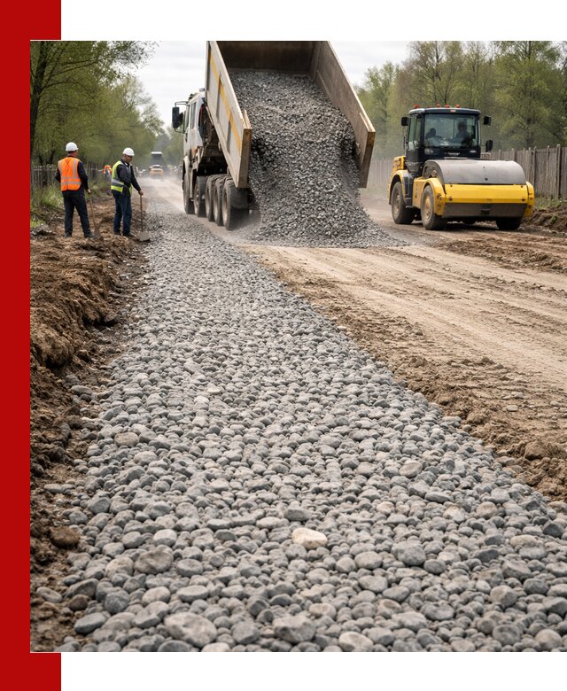 Доставка щебня для отсыпки дорог в Нерюнгри высокого качества