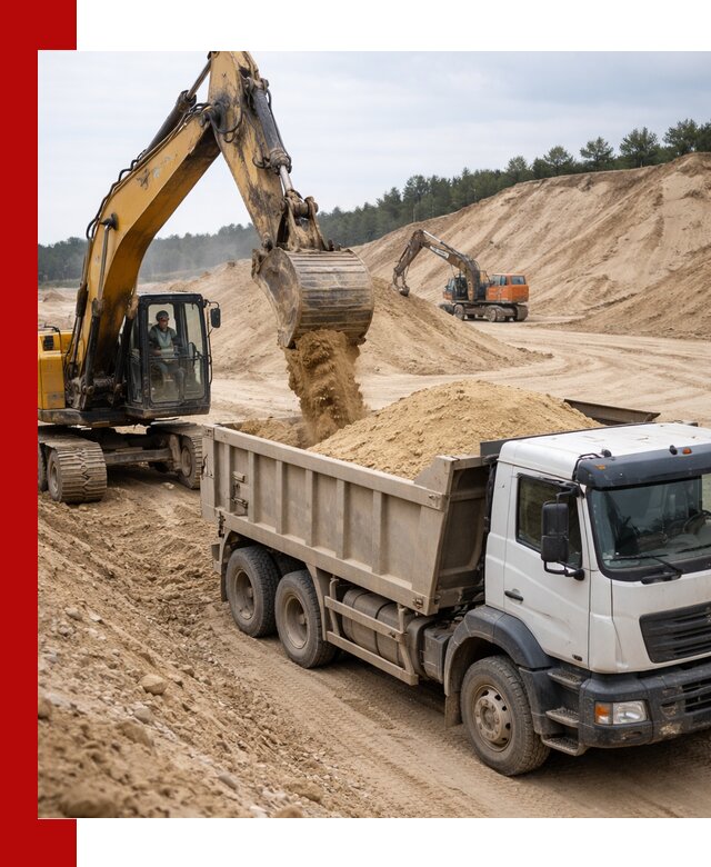 Доставка карьерного песка с самосвалами и разгрузкой в Нерюнгри