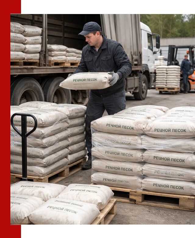 Речной песок в мешках с доставкой в Нерюнгри