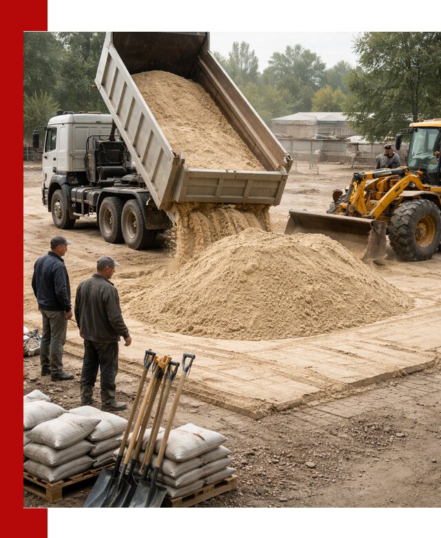 Доставка мытого песка в Нерюнгри с самосвалами по выгодной цене