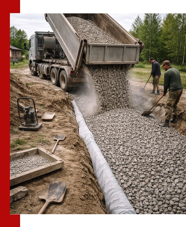 Гравий для дренажа с доставкой в Нерюнгри качественный и недорогой
