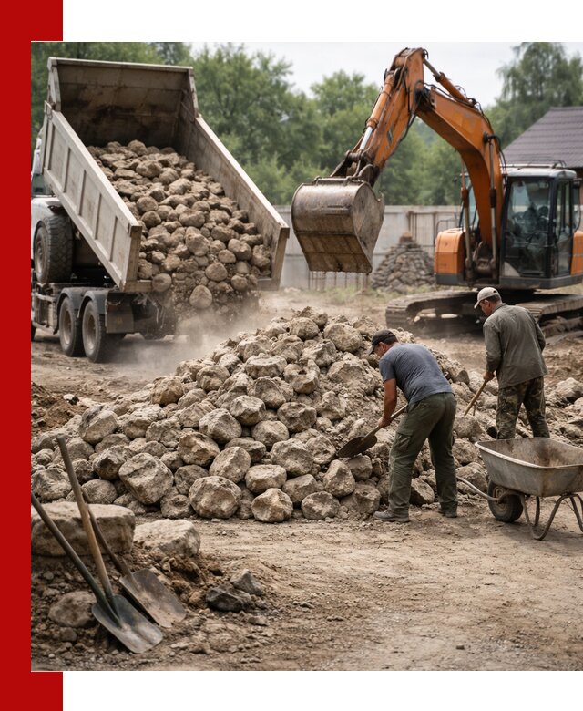 Доставка и разгрузка бутового камня в Нерюнгри