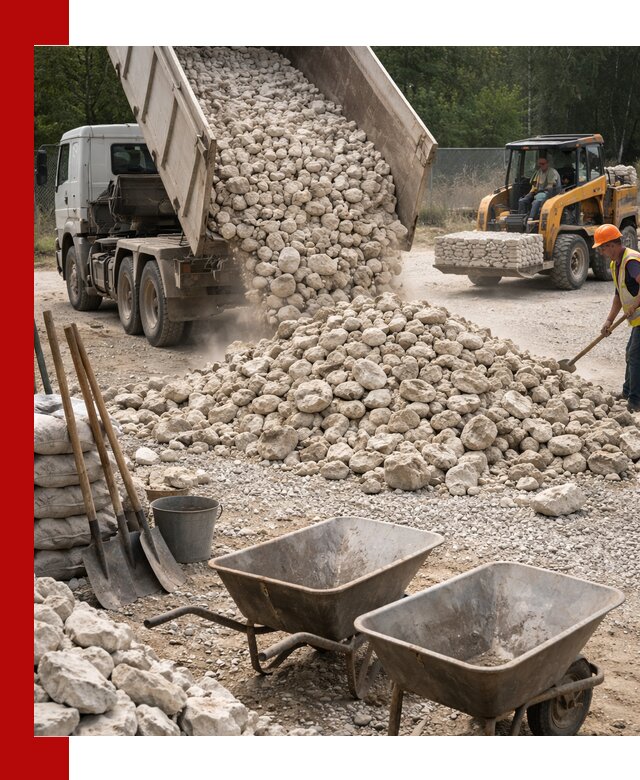 Доставка и продажа бутового известнякового камня в Нерюнгри