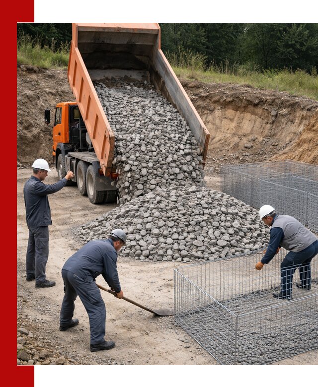 Камень для габионов с доставкой в Нерюнгри быстро и надёжно