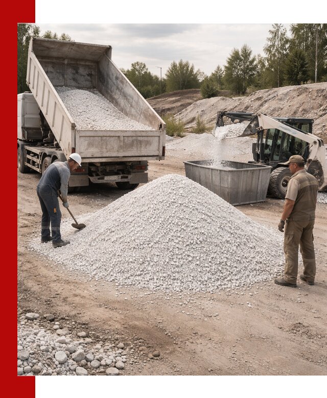 Доставка и продажа белой мраморной крошки в Нерюнгри