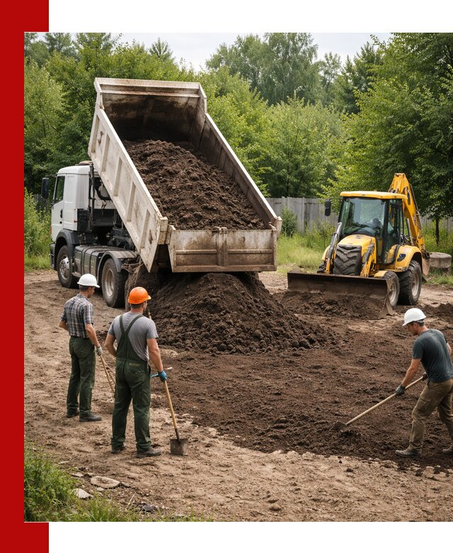 Доставка и укладка грунта для выравнивания участка в Нерюнгри