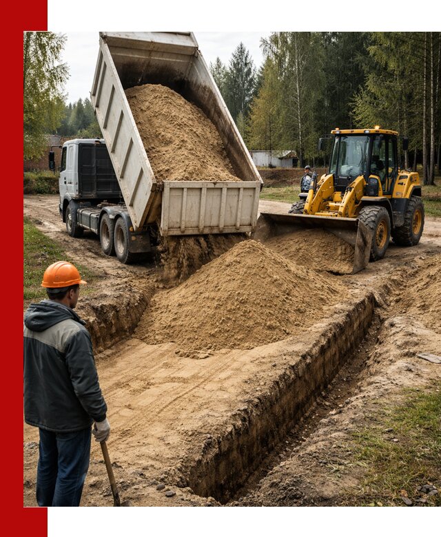 Доставка песчаного грунта в Нерюнгри для строительных работ
