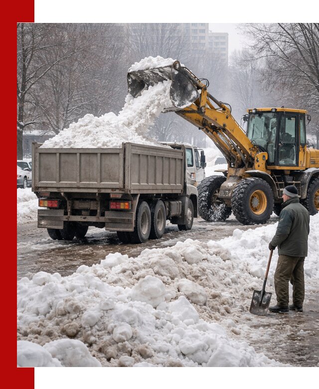 Вывоз снега грузовой техникой в Нерюнгри оперативно и чисто